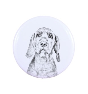 Vizsla, Kurzhaarige Ungarische Vorstehhund, Magyar Vizsla Kurzhaar Magnet mit einem Hundepfotenabdruck, außergewöhnlich leicht, starker Magnet, handgefertigtes Produkt der Marke Art-Dog