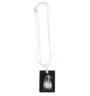 Braque italien - Pendentif en cristal avec chien, collier en argent avec photo, pendentif personnalisé par la marque Art-Dog