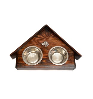 Vizsla, Hungarian Short-haired Pointer - wooden stand with bowls for a dog, decorative dog bowls, a gift for adopting a dog from the Art-Dog brand