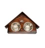 Vizsla, Hungarian Short-haired Pointer - wooden stand with bowls for a dog, decorative dog bowls, a gift for adopting a dog from the Art-Dog brand