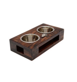 Vizsla, Hungarian Short-haired Pointer - wooden stand with bowls for a dog, steel dog bowls, a gift for adopting a dog from the Art-Dog brand