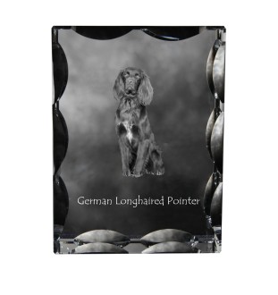 German Shorthaired Pointer - crystal with a picture of a dog, glass statuette with a picture, unique frame with a picture from Art-Dog brand