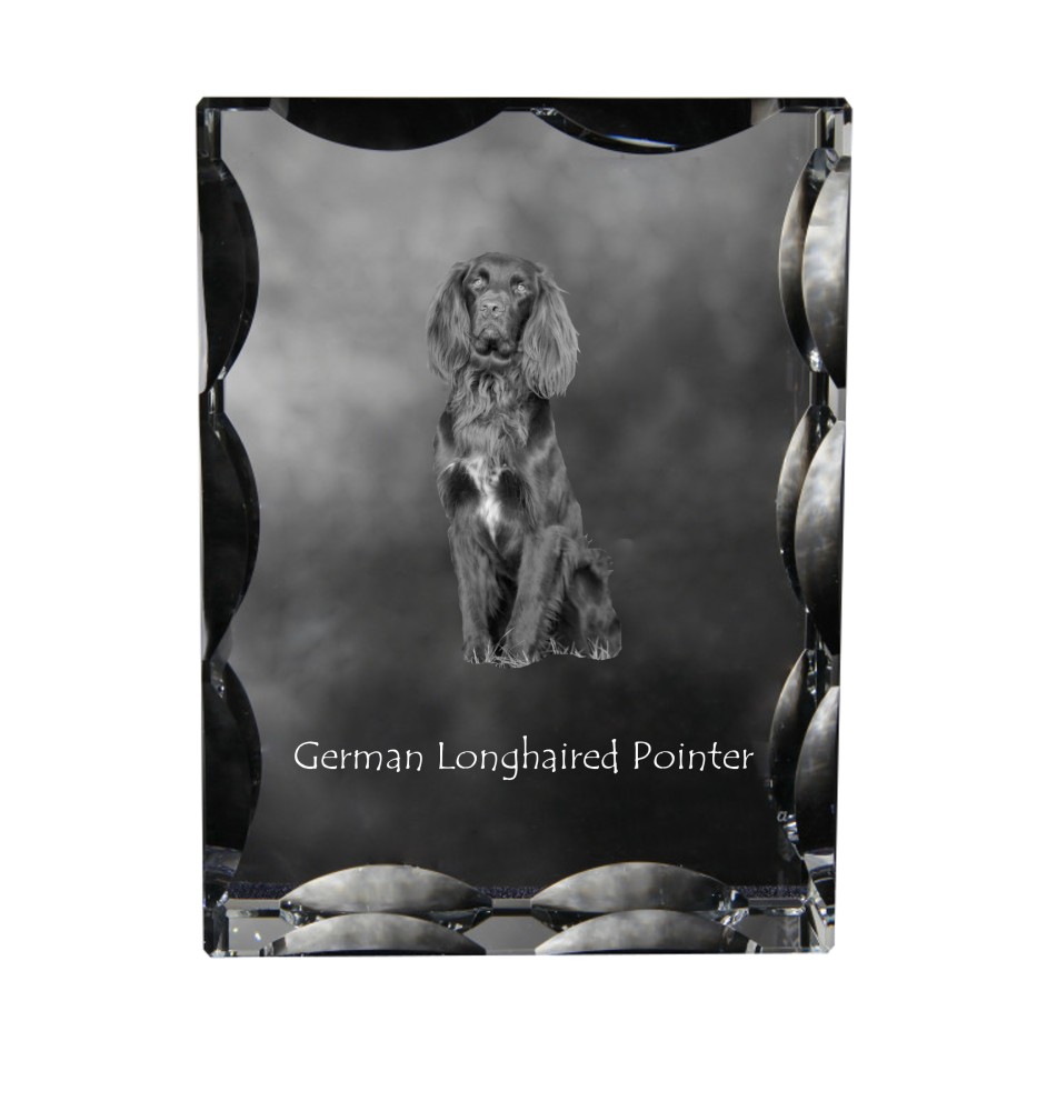 German Shorthaired Pointer - crystal with a picture of a dog, glass statuette with a picture, unique frame with a picture from Art-Dog brand