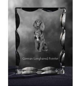 German Shorthaired Pointer - crystal with a picture of a dog, glass statuette with a picture, unique frame with a picture from Art-Dog brand
