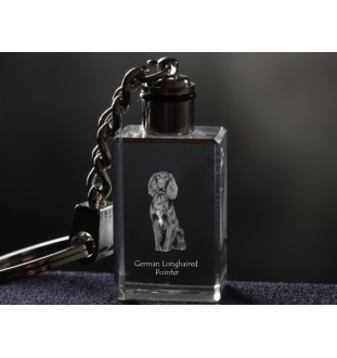 German Shorthaired Pointer - Crystal key ring with dog photo, illuminated key ring, unique gift by Art-Dog brand