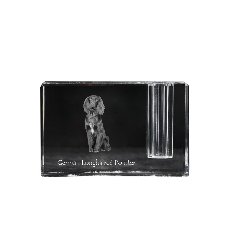 German Shorthaired Pointer - Pen stand, crystal organiser with dog photo, unique desk decoration by Art-Dog brand