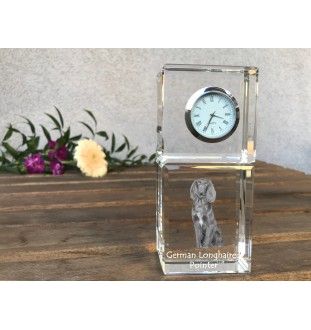 German Shorthaired Pointer - crystal clock with a photo, a photo of a dog in crystal, personalized desk clock by Art-Dog brand