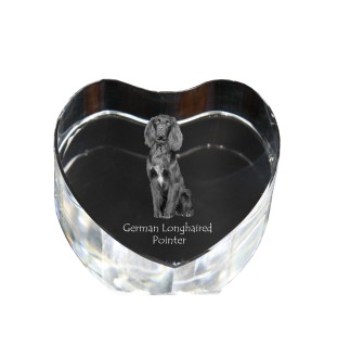 German Shorthaired Pointer - a photo of a dog in crystal, crystal heart, unique photo frame from the Art-Dog brand