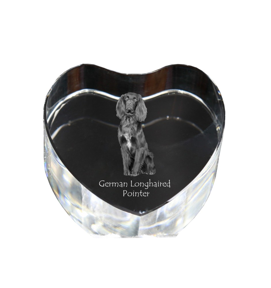 German Shorthaired Pointer - a photo of a dog in crystal, crystal heart, unique photo frame from the Art-Dog brand