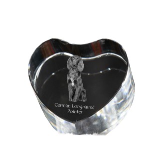 German Shorthaired Pointer - a photo of a dog in crystal, crystal heart, unique photo frame from the Art-Dog brand