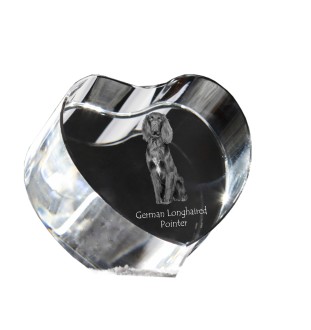 German Shorthaired Pointer - a photo of a dog in crystal, crystal heart, unique photo frame from the Art-Dog brand