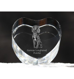 German Shorthaired Pointer - a photo of a dog in crystal, crystal heart, unique photo frame from the Art-Dog brand