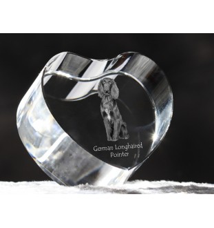German Shorthaired Pointer - a photo of a dog in crystal, crystal heart, unique photo frame from the Art-Dog brand