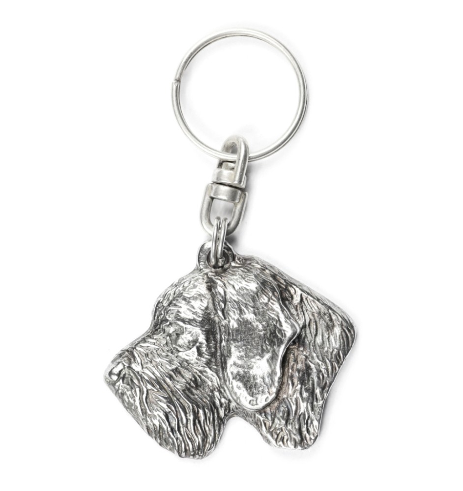 German Wirehaired Pointer - Silver-plated dog pendant, handbag decoration, backpack pendant by Art-Dog brand
