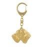 German Wirehaired Pointer - Gilded key ring with dog, handbag decoration, luxury accessory by Art-Dog brand