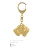 Chien d'arrêt allemand à poil dur, Braque allemand à poil dur - Porte-clés doré avec chien, décoration de sac à main, accessoire de luxe de la marque Art-Dog
