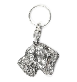 Chien d'arrêt allemand à poil dur, Braque allemand à poil dur - Pendentif argenté avec un chien dans une boîte décorative, décoration de sac à main, pendentif de sac à dos par la marque Art-Dog