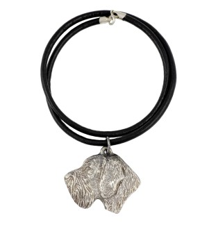 German Wirehaired Pointer - Necklace with dog, silver-plated pendant for dog fan, unique jewelry by Art-Dog brand