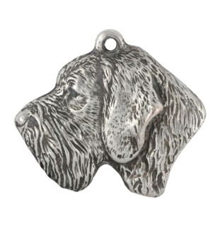 Chien d'arrêt allemand à poil dur, Braque allemand à poil dur - collier avec un chien, pendentif en plaqué argent pour les fans de chiens, bijoux uniques de la marque Art-Dog