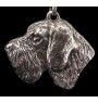Chien d'arrêt allemand à poil dur, Braque allemand à poil dur - Collier de chien dans une boîte cadeau, médaillon argenté pour fan de chien, pendentif remarquable de la marque Art-Dog
