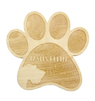 Chien d'arrêt allemand à poil dur, Braque allemand à poil dur - Sous-verre mug, sous-verre gravé avec chien, cadeau pour amoureux des chiens par la marque Art-Dog