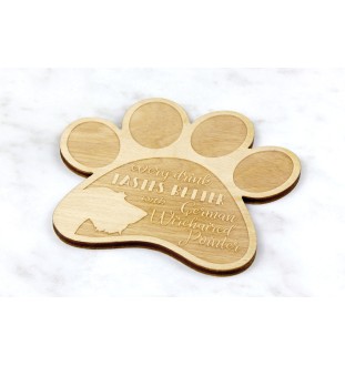 German Wirehaired Pointer - Mug coaster, engraved coaster with dog, gift for dog lover by Art-Dog brand