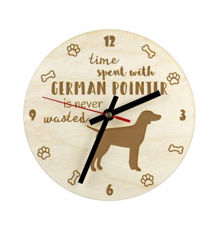 German Wirehaired Pointer - clock with dog, wooden clock with engraving, personalised clock by Art-Dog