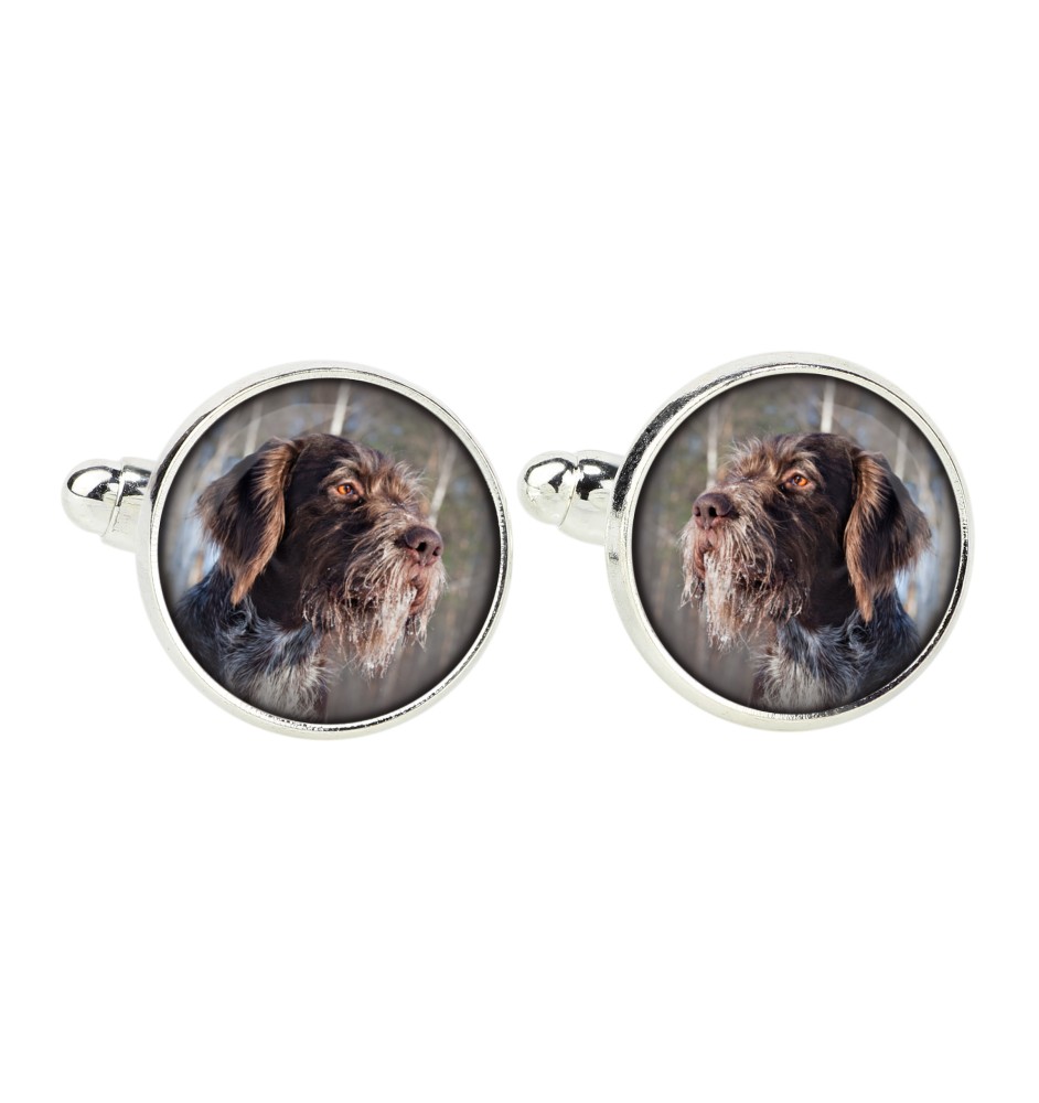 Chien d'arrêt allemand à poil dur, Braque allemand à poil dur - boutons de manchette, décoration de chemise, pendentif de chemise de la marque Art-Dog