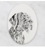 German Wirehaired Pointer I - commemorative plaque with a photo of a dog, tombstone with a print, personalized oval plaque from the Art-Dog brand