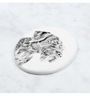 German Wirehaired Pointer I - commemorative plaque with a photo of a dog, tombstone with a print, personalized oval plaque from the Art-Dog brand