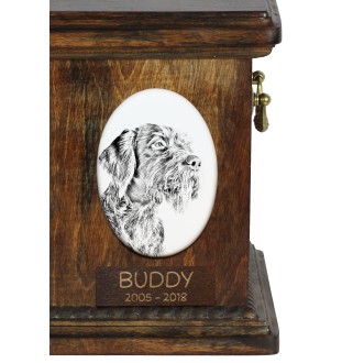 Chien d'arrêt allemand à poil dur, Braque allemand à poil dur I - une plaque commémorative avec une photo de chien, une plaque funéraire avec une impression, une plaque ovale personnalisée de la marqu