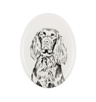 Chien d'arrêt allemand à poil dur, Braque allemand à poil dur - une plaque commémorative avec une photo de chien, une plaque funéraire avec une impression, une plaque ovale personnalisée de la marque