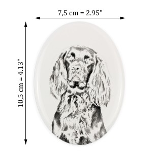 Deutsch Drahthaar - Gedenktafel mit einem Foto eines Hundes, Grabplatte mit Druck, personalisierte ovale Platte der Marke Art-Dog