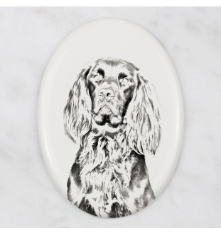 German Wirehaired Pointer - commemorative plaque with a photo of a dog, tombstone with a print, personalized oval plaque from the Art-Dog brand