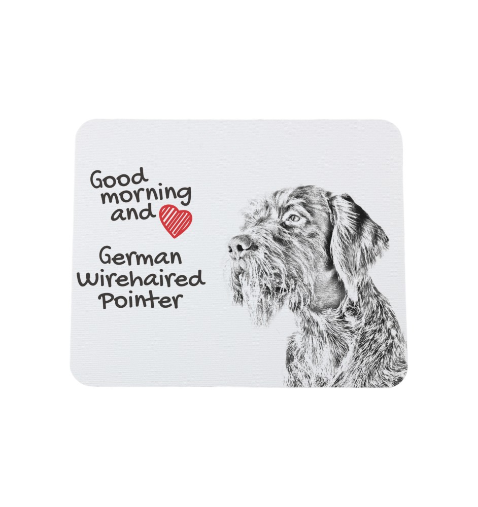 German Wirehaired Pointer I - mouse pad with print, personalized dog-themed mouse pad, unique gadget for an office worker by Art-Dog brand