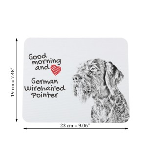 Deutsch Drahthaar I - Mauspad mit Druck, personalisiertes Mauspad mit Hund, einzigartiges Gadget für Büroangestellte von Art-Dog.