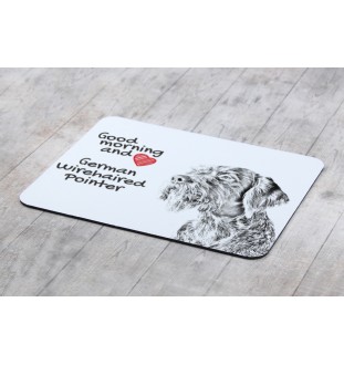 Chien d'arrêt allemand à poil dur, Braque allemand à poil dur I - tapis de souris personnalisé avec impression, tapis de souris personnalisé avec chien, accessoire unique pour employé de bureau de la