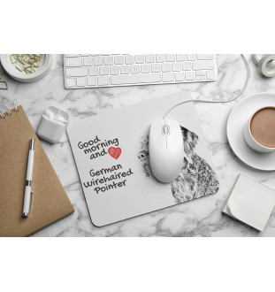 Chien d'arrêt allemand à poil dur, Braque allemand à poil dur I - tapis de souris personnalisé avec impression, tapis de souris personnalisé avec chien, accessoire unique pour employé de bureau de la