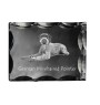 German Wirehaired Pointer - crystal with a picture of a dog, glass statuette with a picture, unique frame with a picture from Art-Dog brand