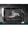 German Wirehaired Pointer - crystal with a picture of a dog, glass statuette with a picture, unique frame with a picture from Art-Dog brand