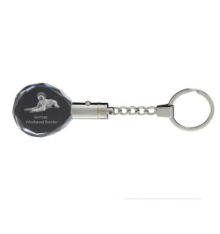 German Wirehaired Pointer - pendant with a photo of a dog, crystal key ring in a gift box, a unique gift by Art-Dog