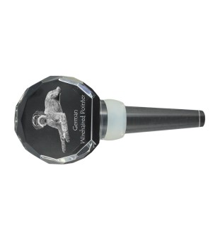 German Wirehaired Pointer - Crystal bottle stopper, unique wine stopper with photo, personalised gift for sommelier by Art-Dog brand