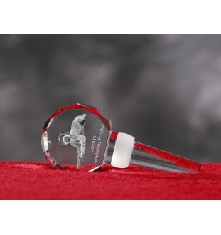 German Wirehaired Pointer - Crystal bottle stopper, unique wine stopper with photo, personalised gift for sommelier by Art-Dog brand