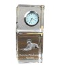 Chien d'arrêt allemand à poil dur, Braque allemand à poil dur - montre en cristal avec photo, photo de chien dans un cristal, horloge de bureau personnalisée de la marque Art-Dog