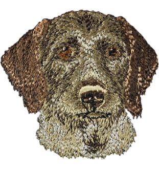 German Wirehaired Pointer - dog-shaped patch, embroidered patch, unique decoration for Art-Dog backpack