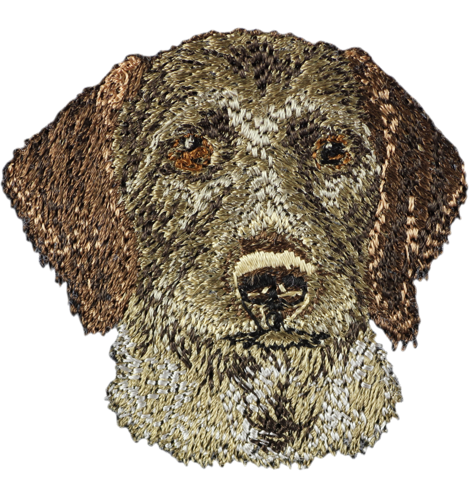 German Wirehaired Pointer - dog-shaped patch, embroidered patch, unique decoration for Art-Dog backpack