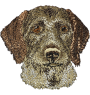 German Wirehaired Pointer - dog-shaped patch, embroidered patch, unique decoration for Art-Dog backpack