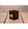 German Wirehaired Pointer - wooden candle holder with a dog, a unique souvenir after losing a dog, a handicraft from the Art-Dog brand