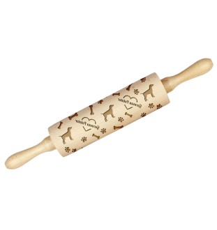 German Wirehaired Pointer - rolling pin with a dog, decorating cookies with a rolling pin in patterns, a gift for the ceramicist of the Art-Dog brand