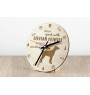 Chien d'arrêt allemand à poil dur, Braque allemand à poil dur - horloge avec chien, horloge en bois, horloge murale pour les amoureux des chiens, horloge de bureau et étagère, Art-Dog